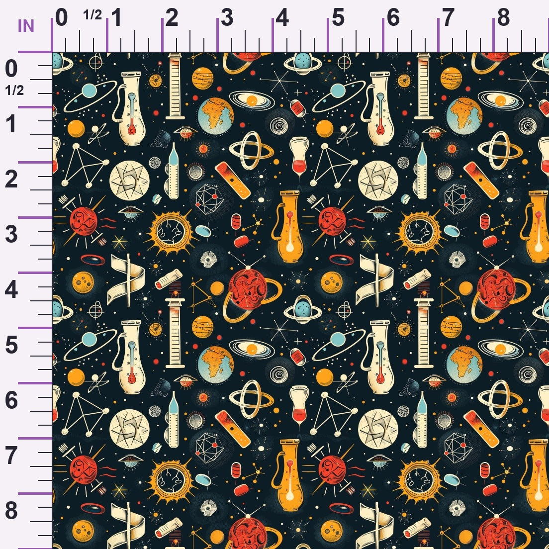 Retro Lab Pattern 9 Minky Fabric