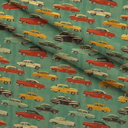 Retro Rides Pattern 1 Minky Fabric