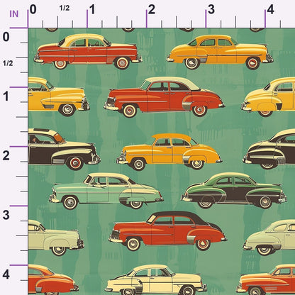 Retro Rides Pattern 1 Minky Fabric