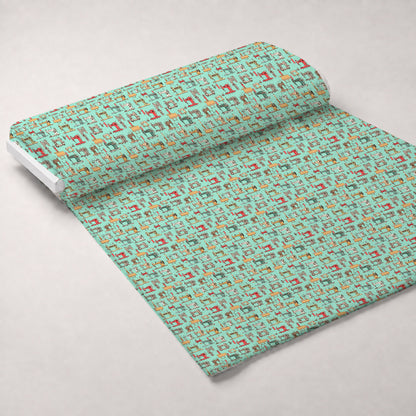 Retro Stitchery Pattern 1 Minky Fabric