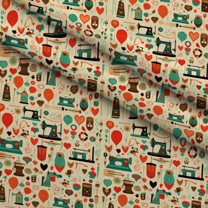 Retro Stitchery Pattern 2 Minky Fabric