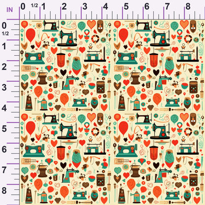 Retro Stitchery Pattern 2 Minky Fabric