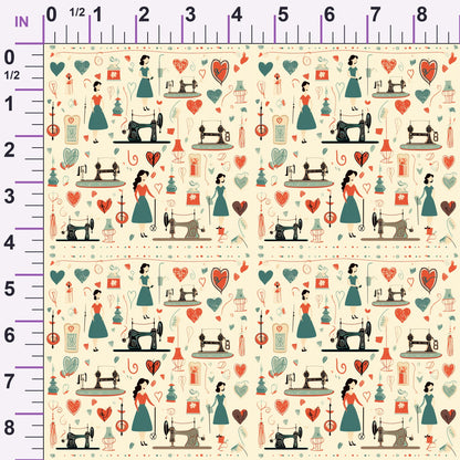 Retro Stitchery Pattern 3 Minky Fabric