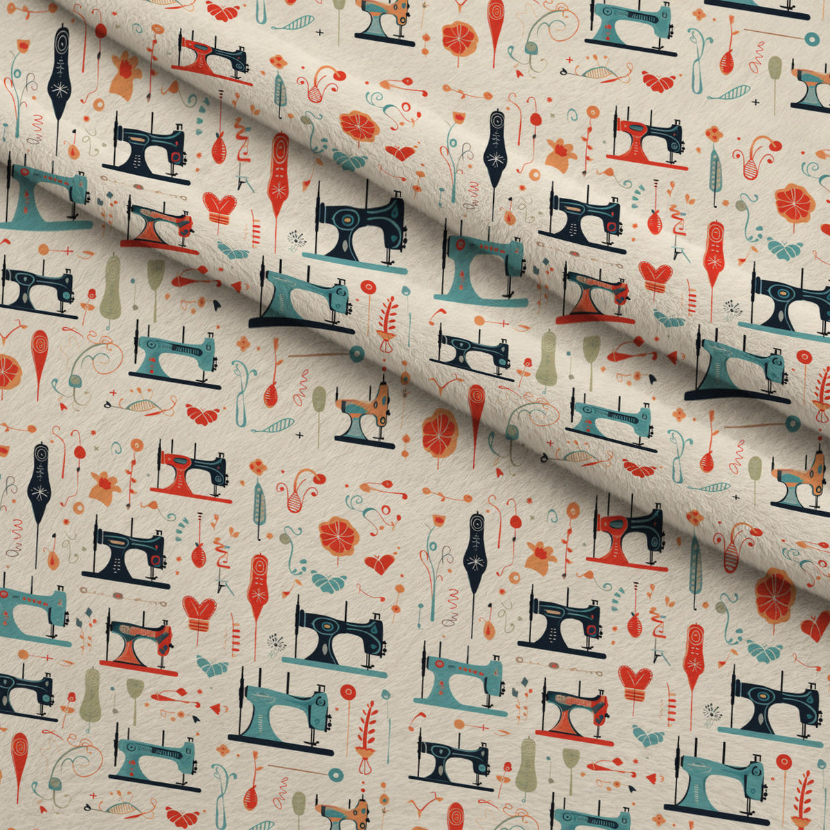 Retro Stitchery Pattern 4 Minky Fabric