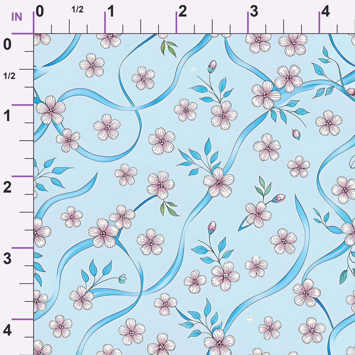 Ribbon Orchard Pattern 15 Minky Fabric