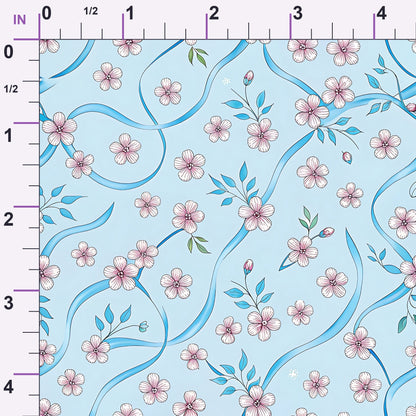 Ribbon Orchard Pattern 15 Minky Fabric