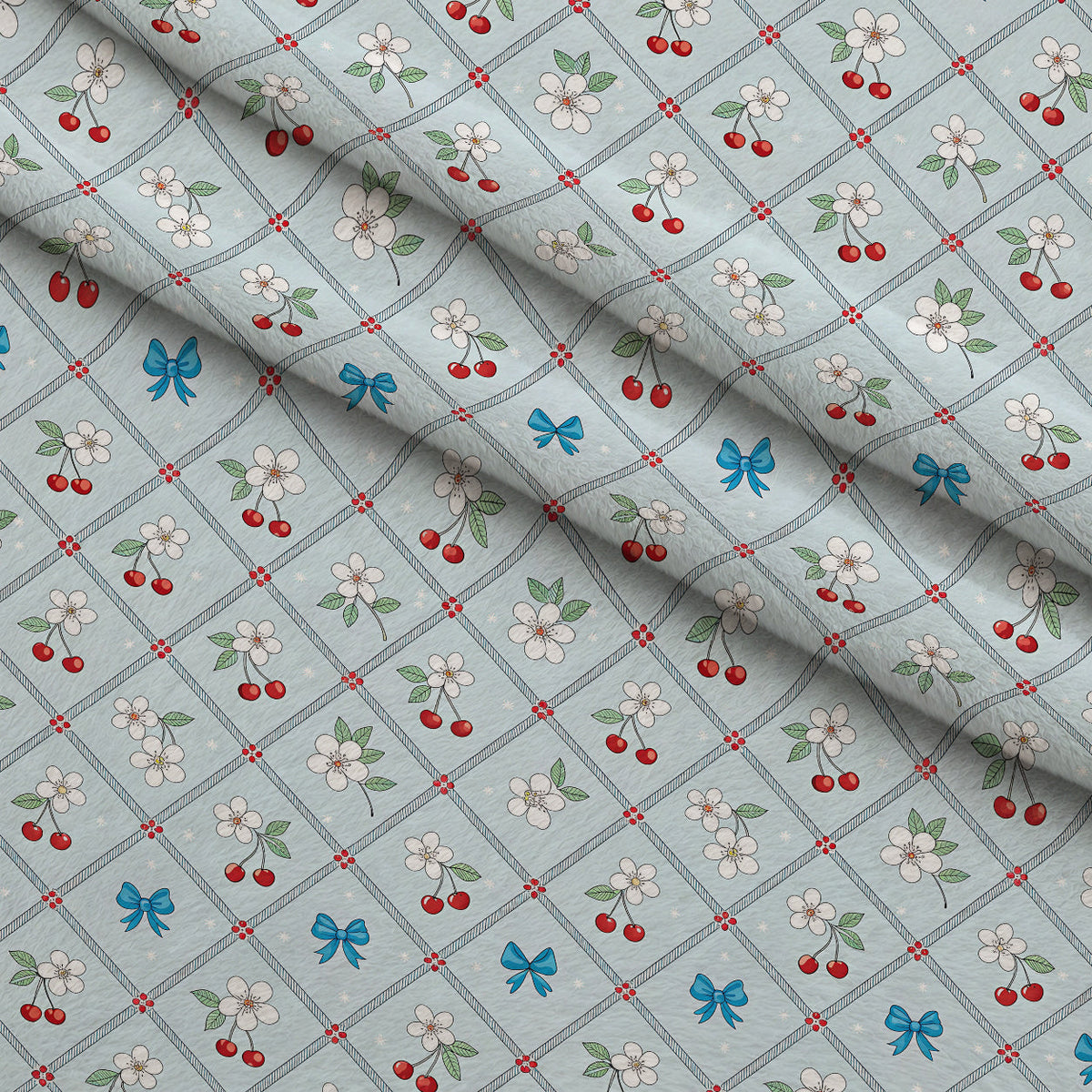 Ribbon Orchard Pattern 16 Minky Fabric
