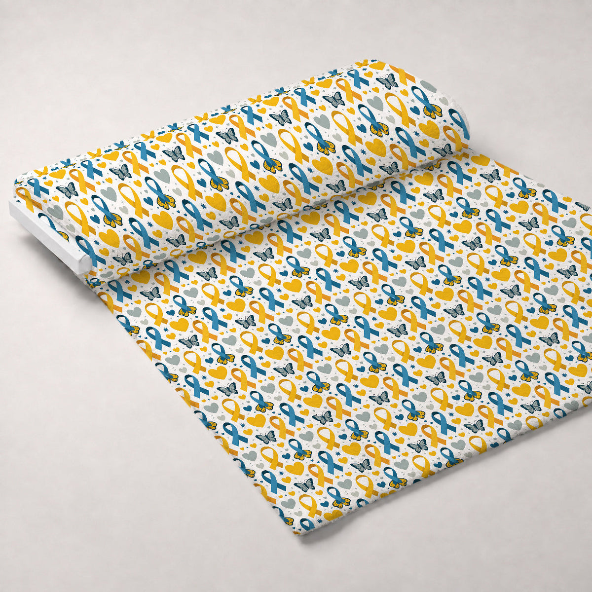 Ribbons of Hope Pattern 1 Minky Fabric