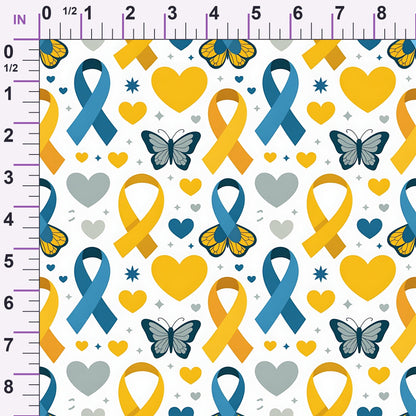 Ribbons of Hope Pattern 1 Minky Fabric