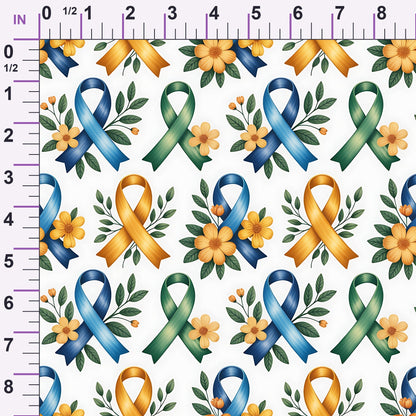 Ribbons of Hope Pattern 11 Minky Fabric