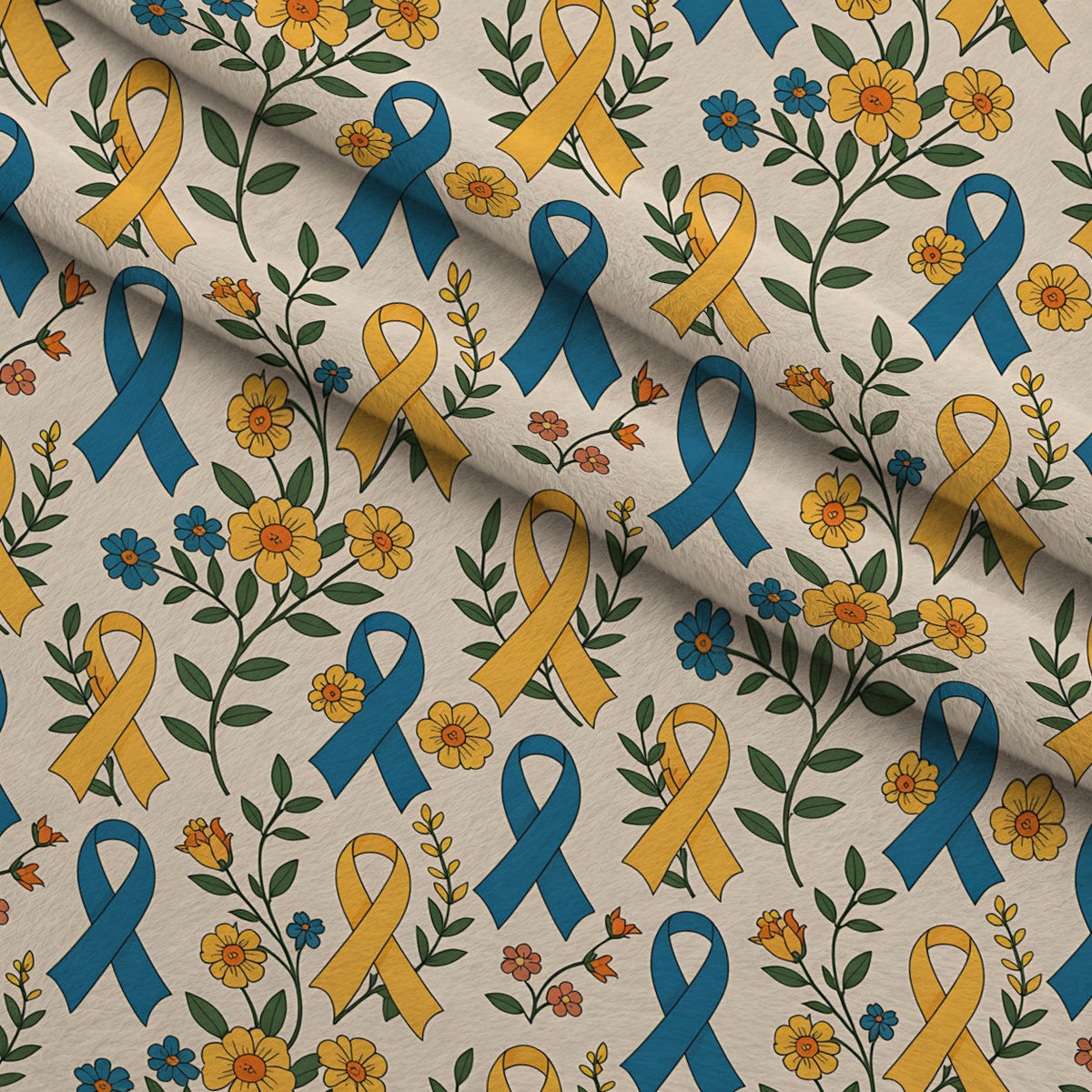 Ribbons of Hope Pattern 12 Minky Fabric