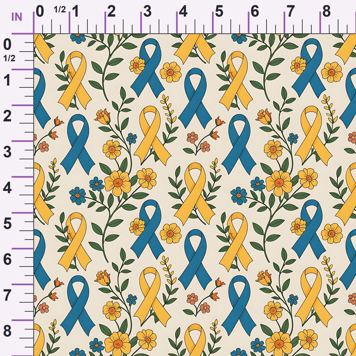 Ribbons of Hope Pattern 12 Minky Fabric