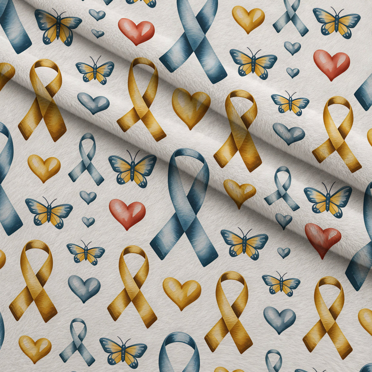 Ribbons of Hope Pattern 14 Minky Fabric