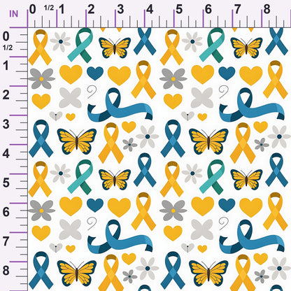 Ribbons of Hope Pattern 29 Minky Fabric