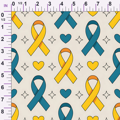 Ribbons of Hope Pattern 3 Minky Fabric