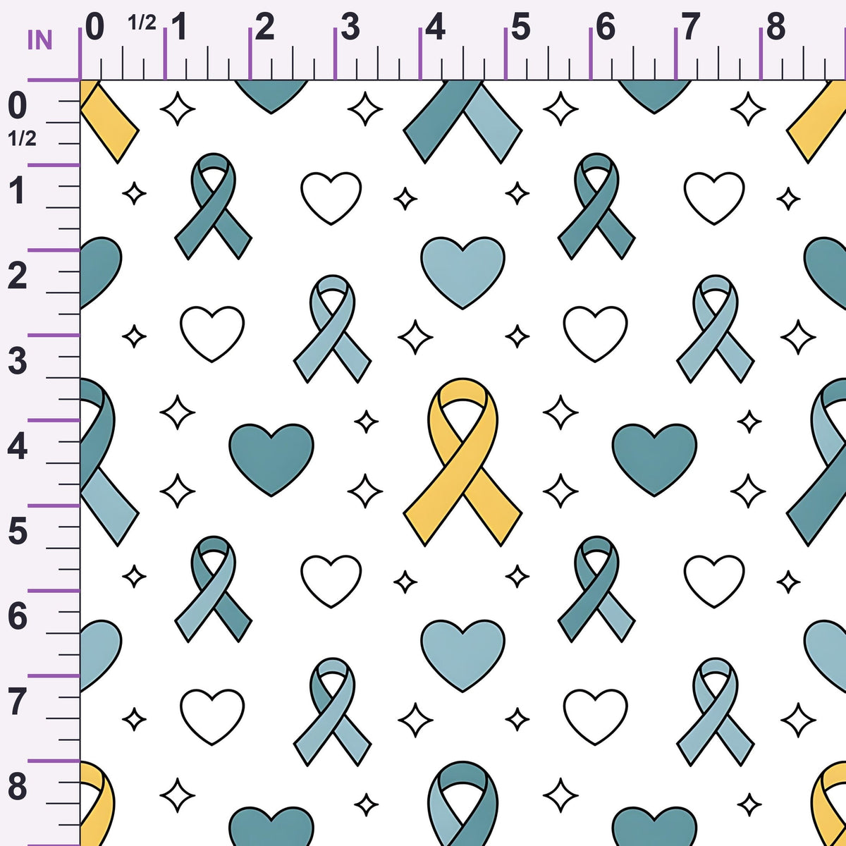 Ribbons of Hope Pattern 4 Minky Fabric