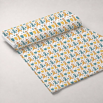 Ribbons of Hope Pattern 5 Minky Fabric
