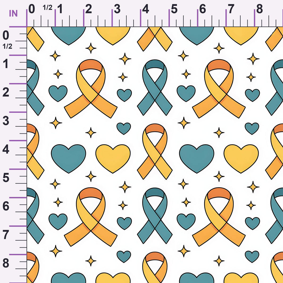 Ribbons of Hope Pattern 5 Minky Fabric