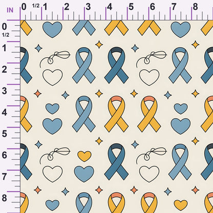 Ribbons of Hope Pattern 6 Minky Fabric