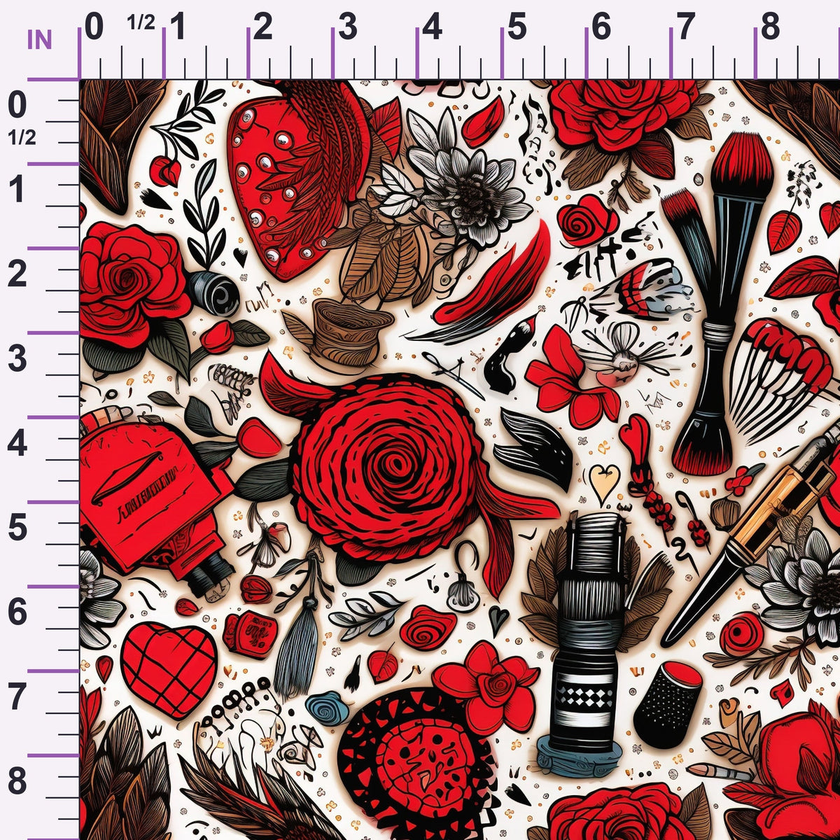 Rockabilly Rouge Pattern 3 Minky Fabric