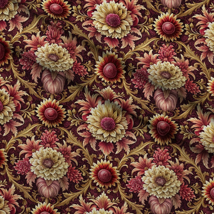 Rococo Blooms Pattern 1 Minky Fabric