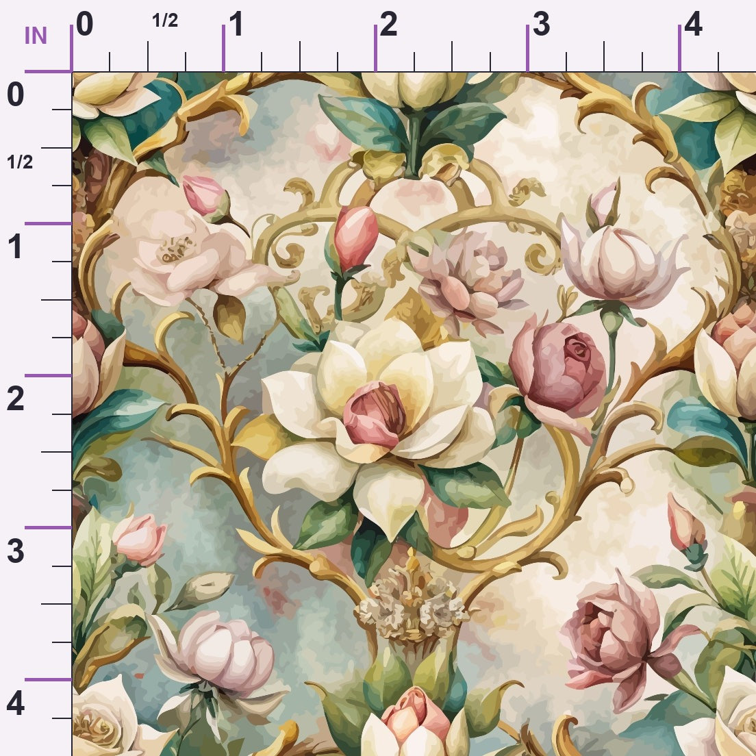 Rococo Blooms Pattern 10 Minky Fabric