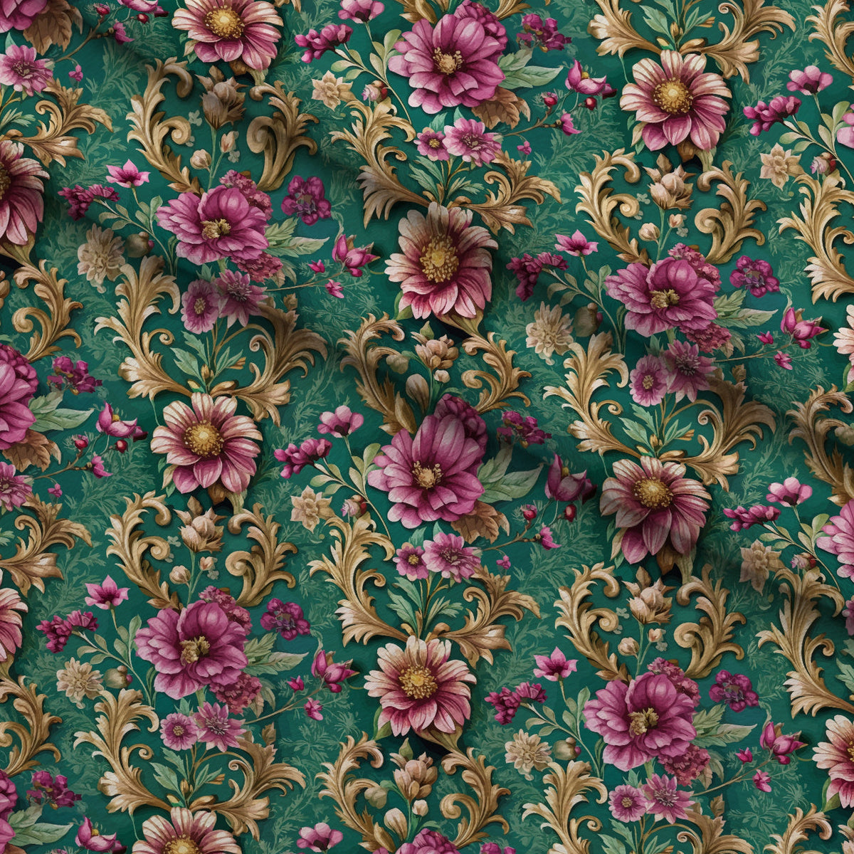 Rococo Blooms Pattern 100 Minky Fabric