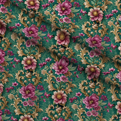 Rococo Blooms Pattern 100 Minky Fabric