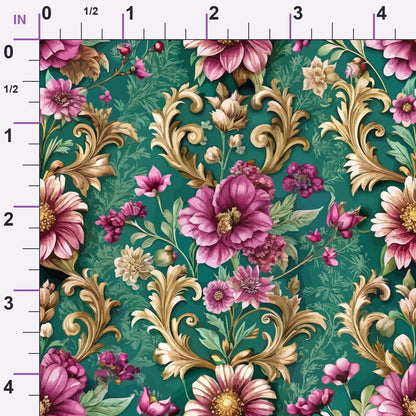 Rococo Blooms Pattern 100 Minky Fabric