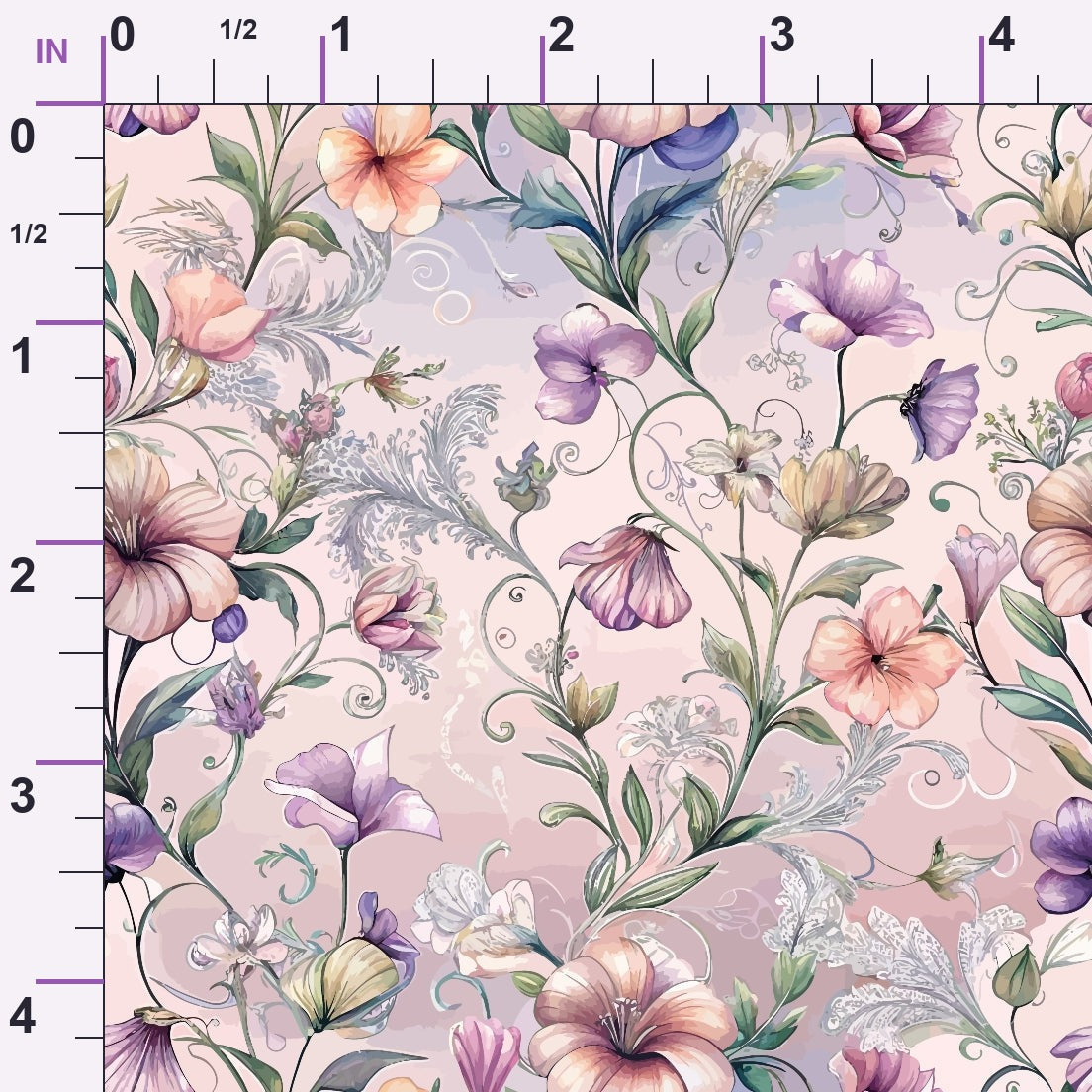 Rococo Blooms Pattern 101 Minky Fabric