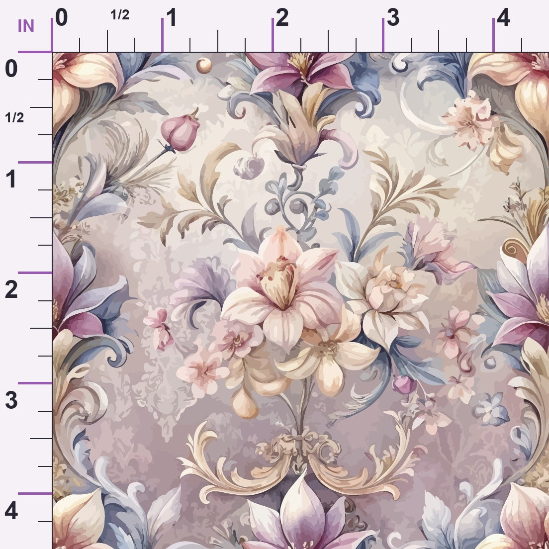 Rococo Blooms Pattern 105 Minky Fabric
