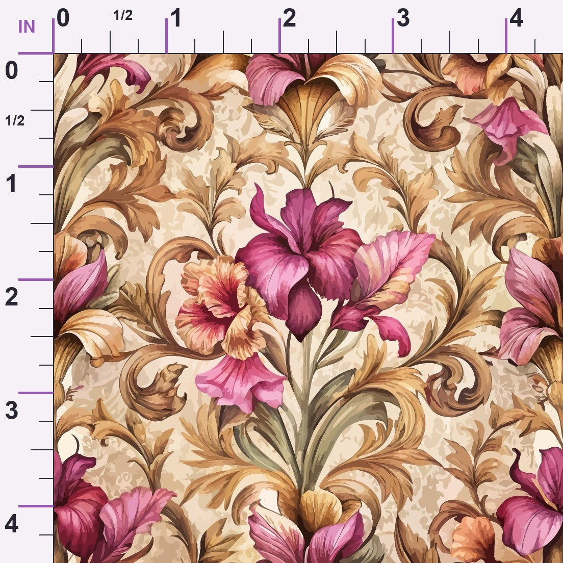 Rococo Blooms Pattern 113 Minky Fabric