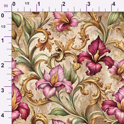 Rococo Blooms Pattern 114 Minky Fabric