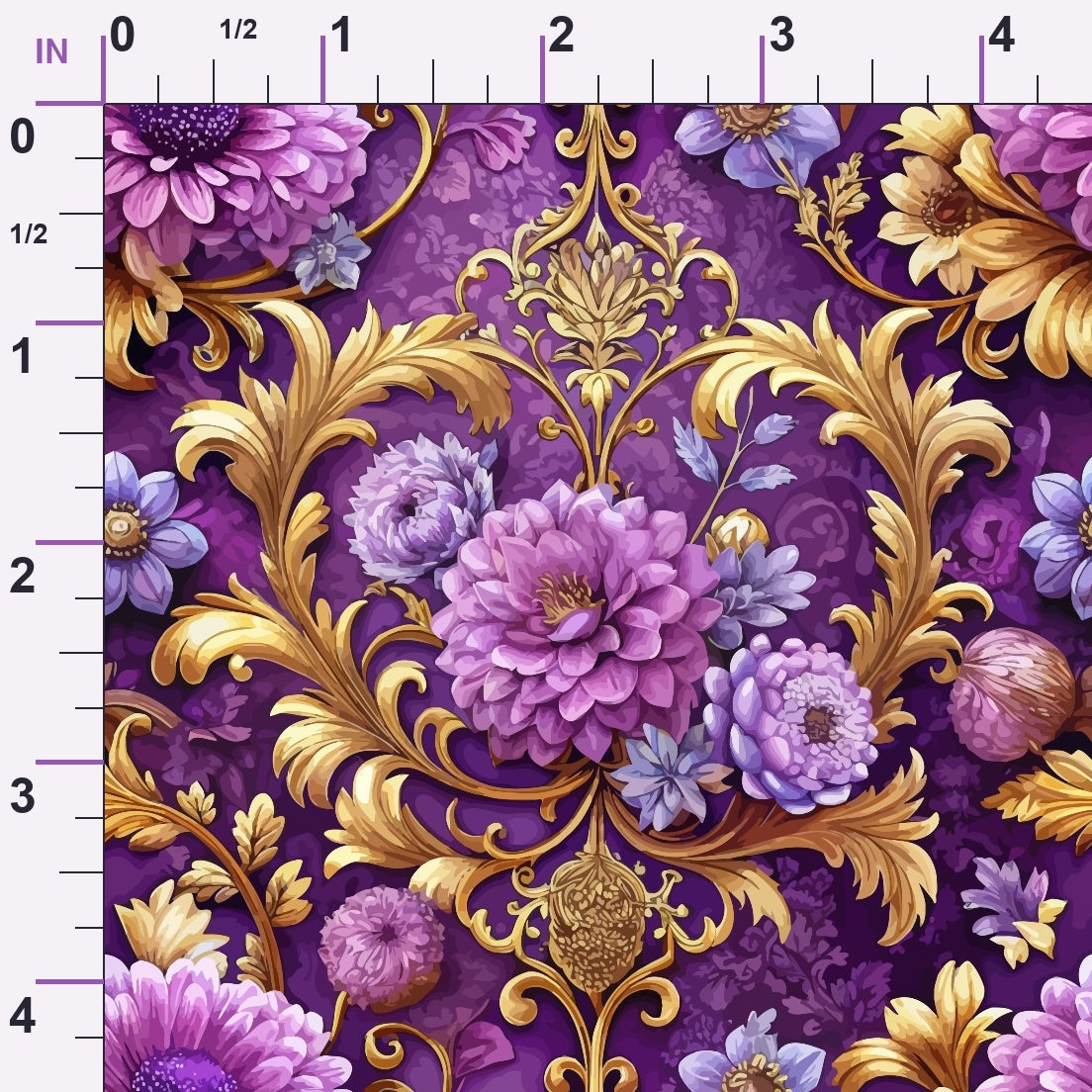 Rococo Blooms Pattern 12 Minky Fabric