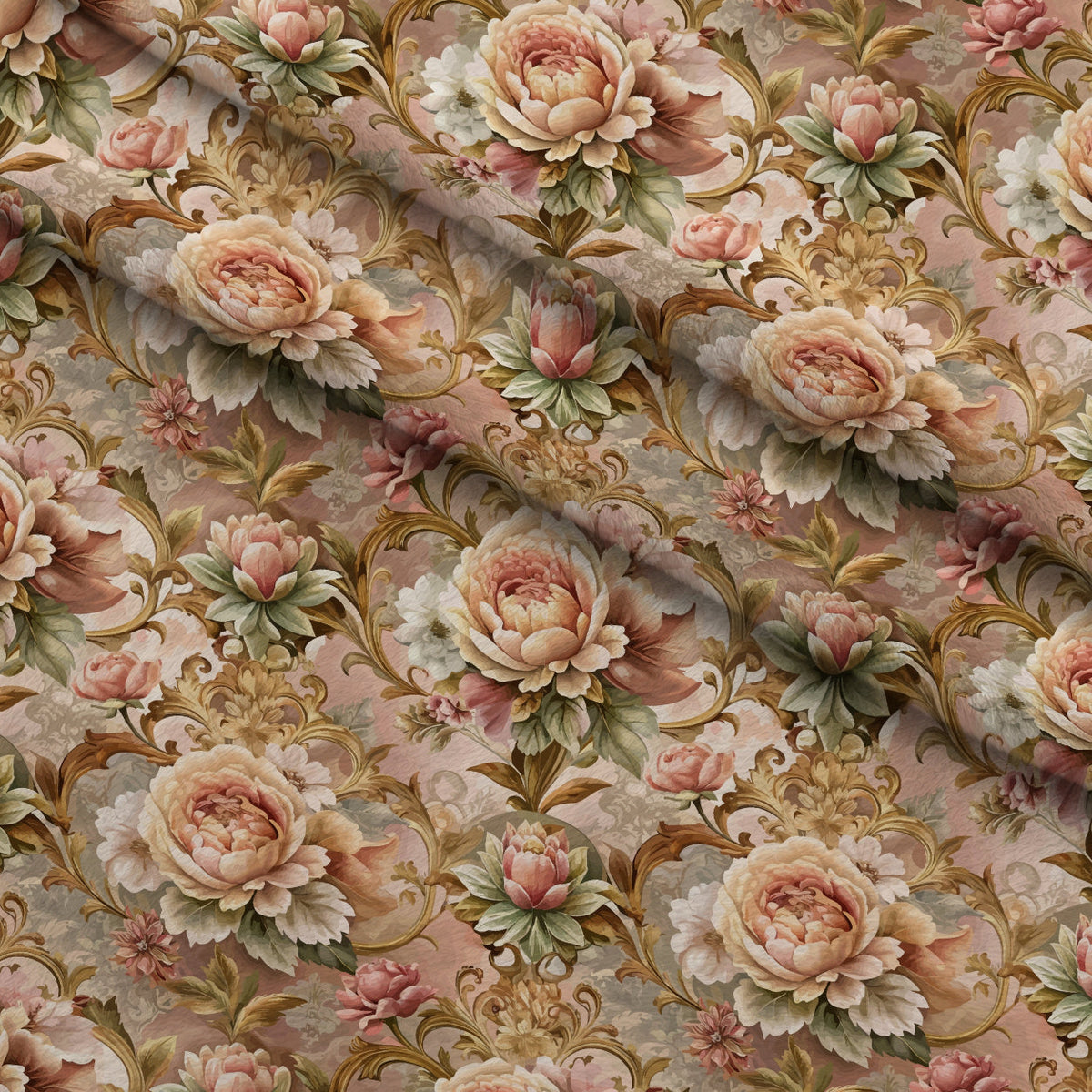 Rococo Blooms Pattern 123 Minky Fabric