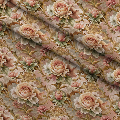 Rococo Blooms Pattern 123 Minky Fabric