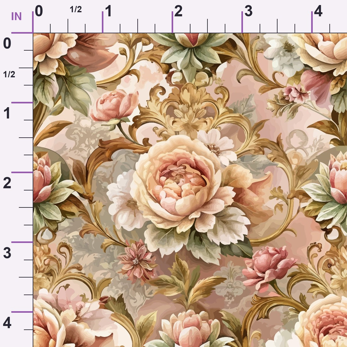 Rococo Blooms Pattern 123 Minky Fabric