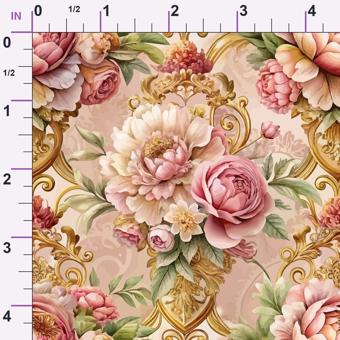 Rococo Blooms Pattern 124 Minky Fabric
