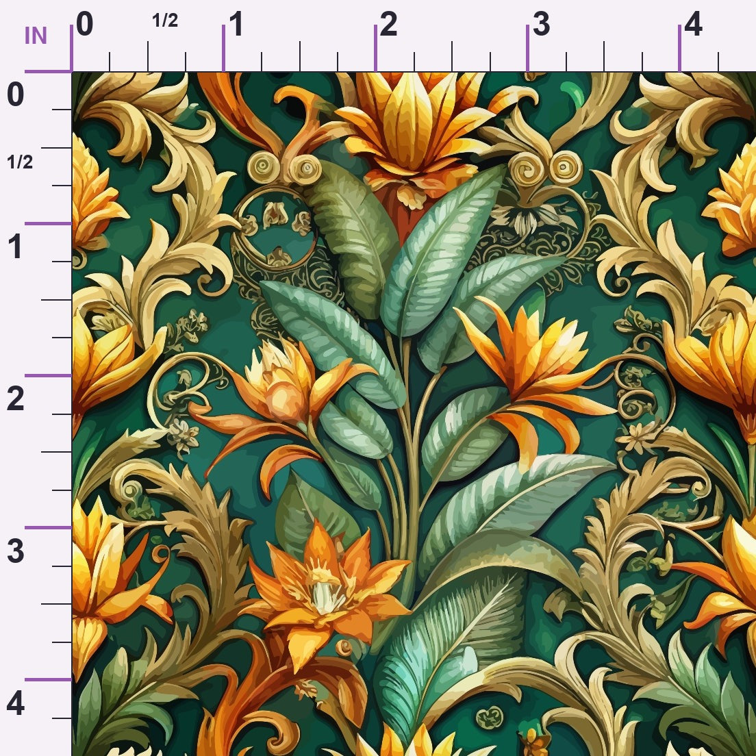 Rococo Blooms Pattern 125 Minky Fabric