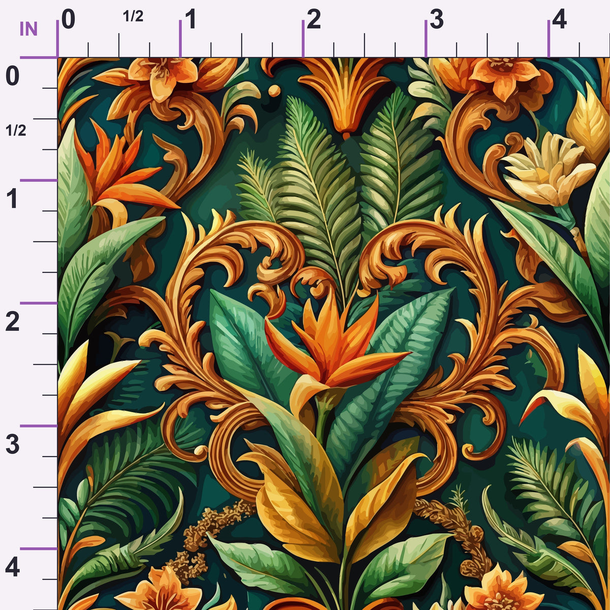 Rococo Blooms Pattern 128 Minky Fabric