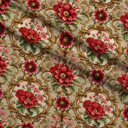 Rococo Blooms Pattern 13 Minky Fabric