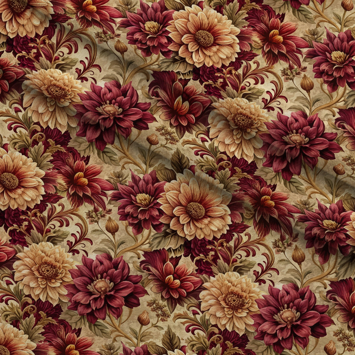 Rococo Blooms Pattern 130 Minky Fabric
