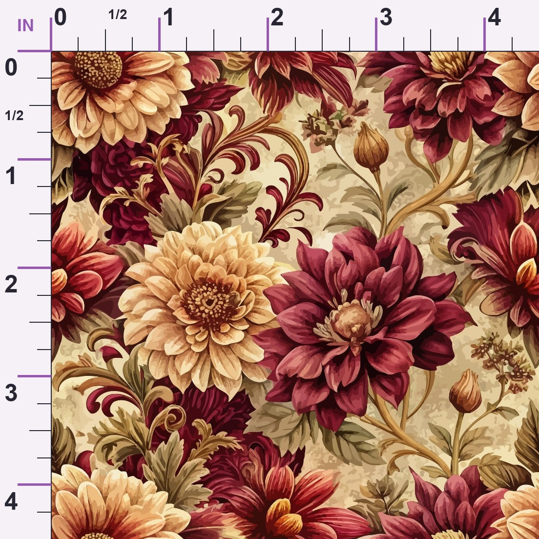 Rococo Blooms Pattern 130 Minky Fabric