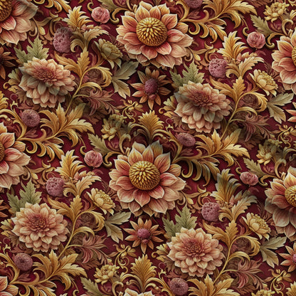 Rococo Blooms Pattern 131 Minky Fabric