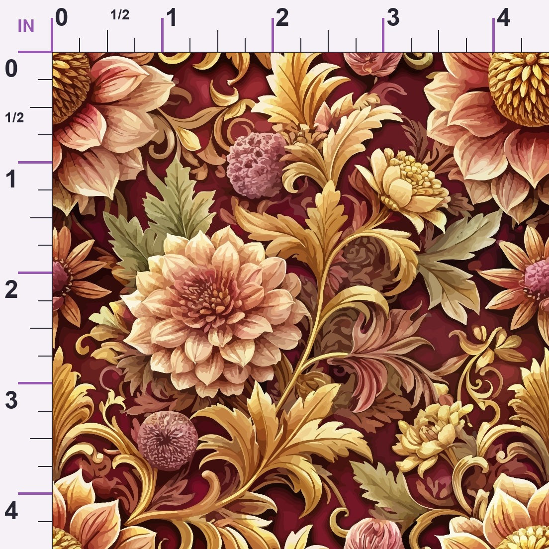 Rococo Blooms Pattern 131 Minky Fabric
