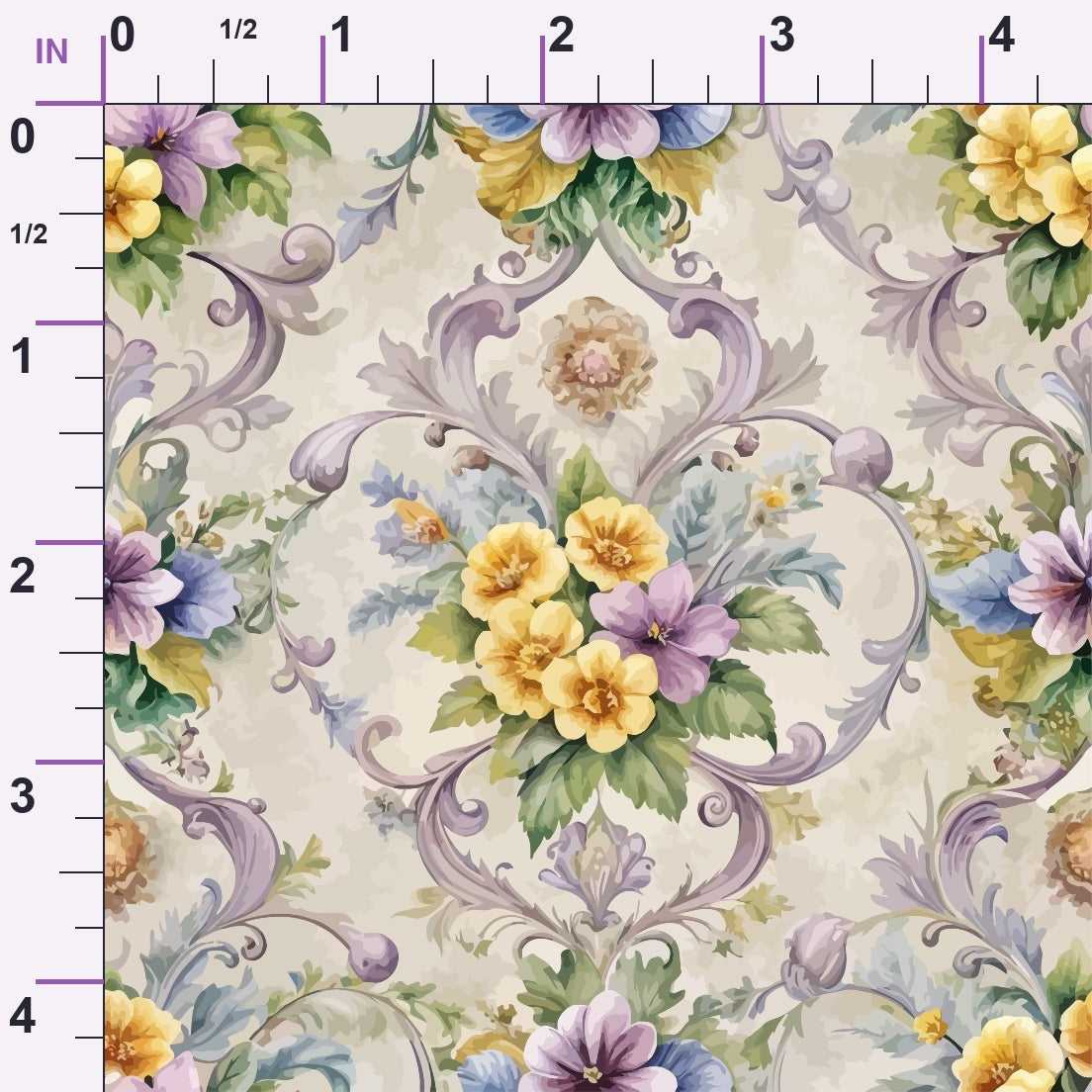 Rococo Blooms Pattern 133 Minky Fabric