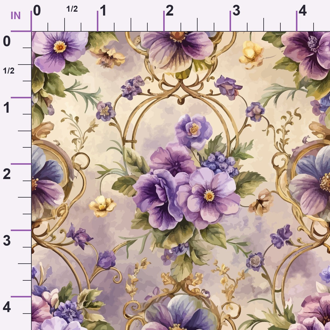 Rococo Blooms Pattern 135 Minky Fabric