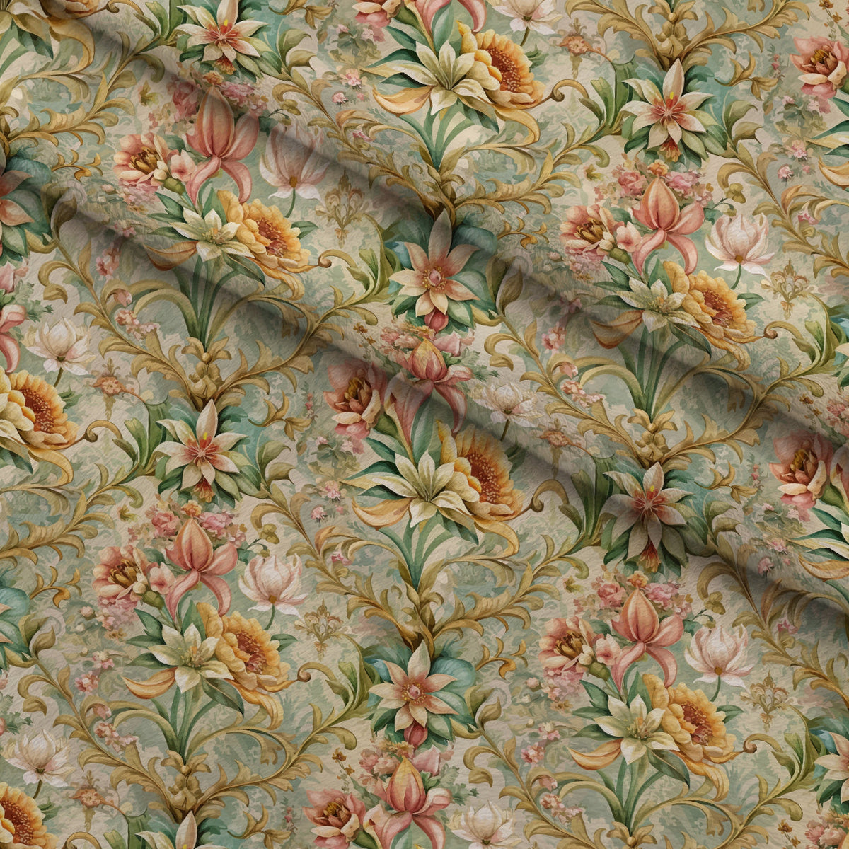 Rococo Blooms Pattern 136 Minky Fabric