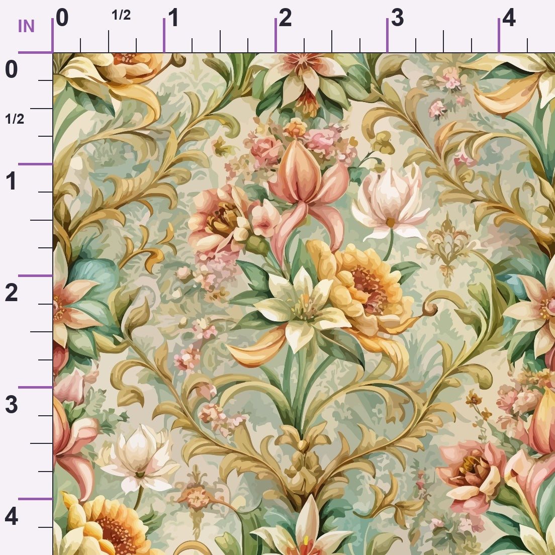 Rococo Blooms Pattern 136 Minky Fabric