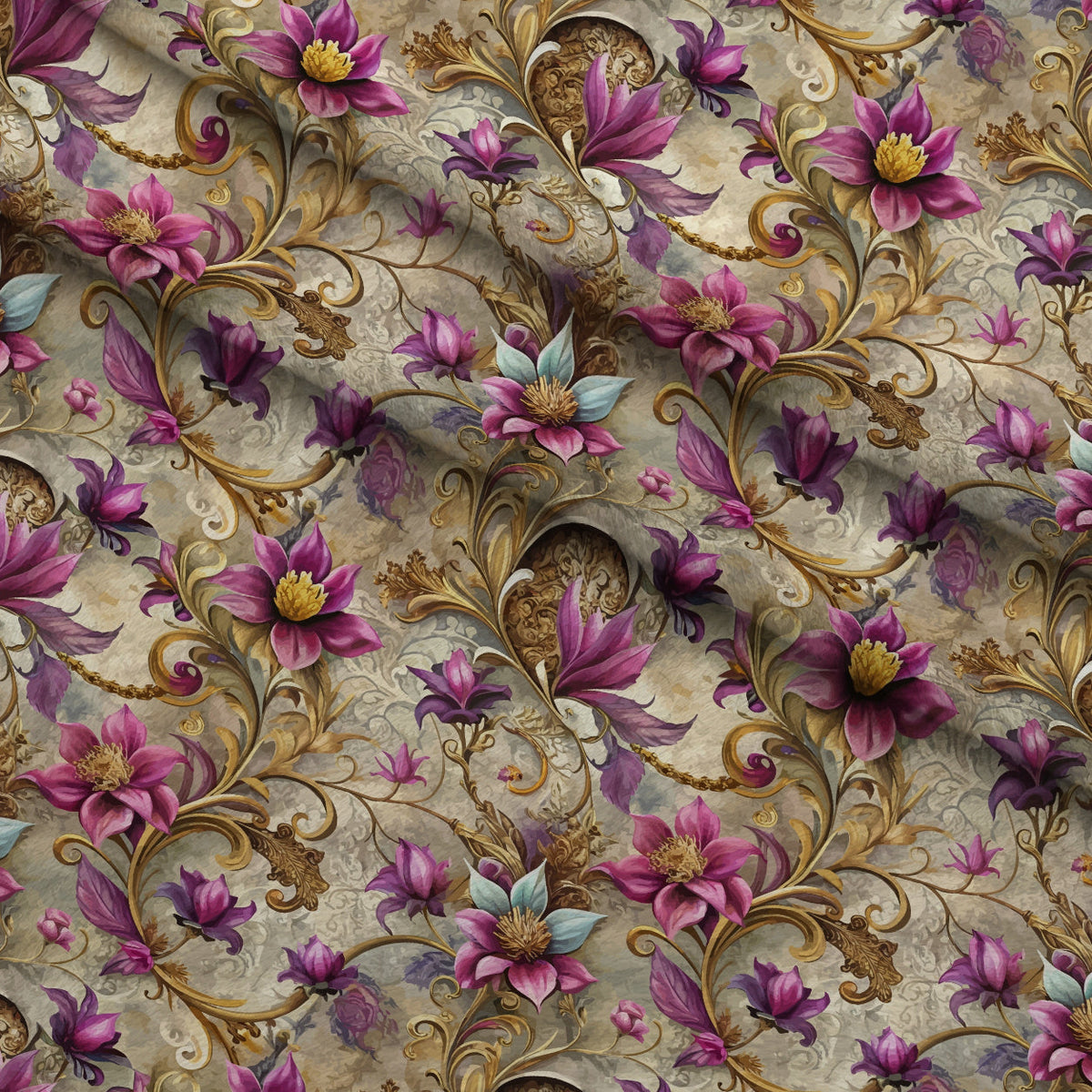 Rococo Blooms Pattern 142 Minky Fabric